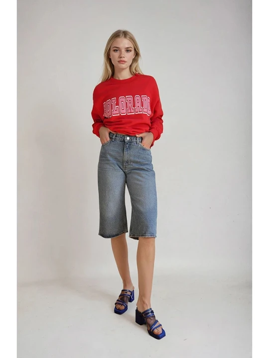 Zdjęcie produktu Monki Bermudy dżinsowe w kolorze niebieskim rozmiar: W26