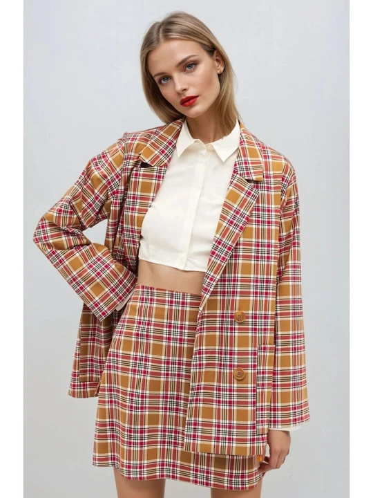 Zdjęcie produktu Monki Blezer w kolorze karmelowo-czerwonym rozmiar: XS