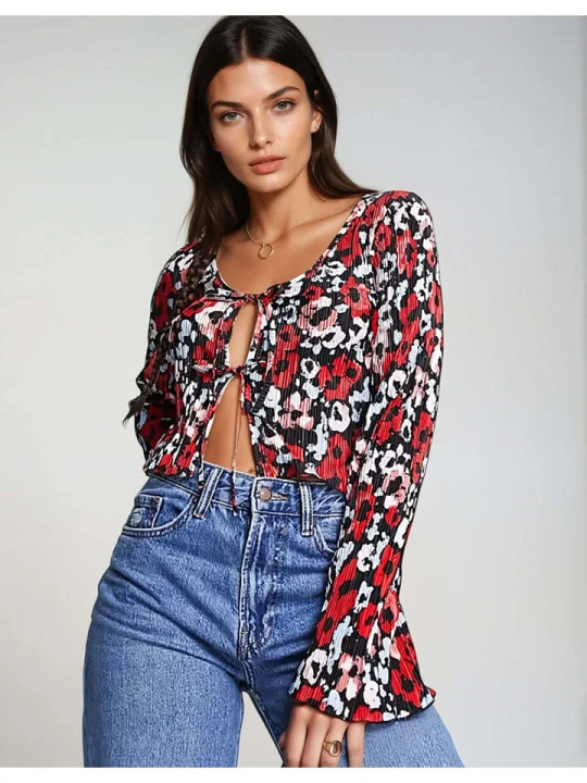 Zdjęcie produktu Monki Bluzka w kolorze czarno-czerwono-białym rozmiar: XS