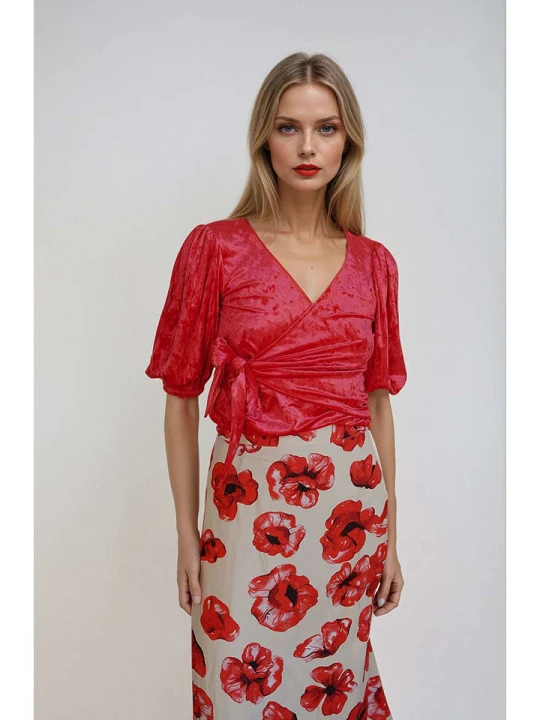 Zdjęcie produktu Monki Bluzka w kolorze czerwonym rozmiar: XXL