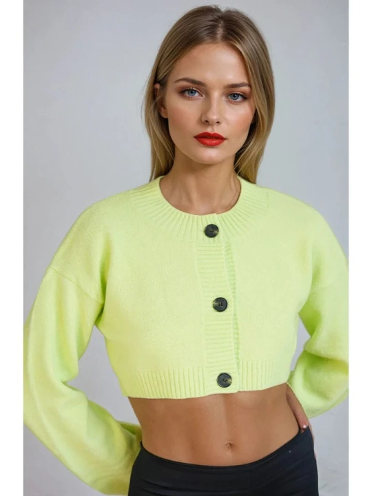 Zdjęcie produktu Monki Kardigan w kolorze jaskrawozielonym rozmiar: M