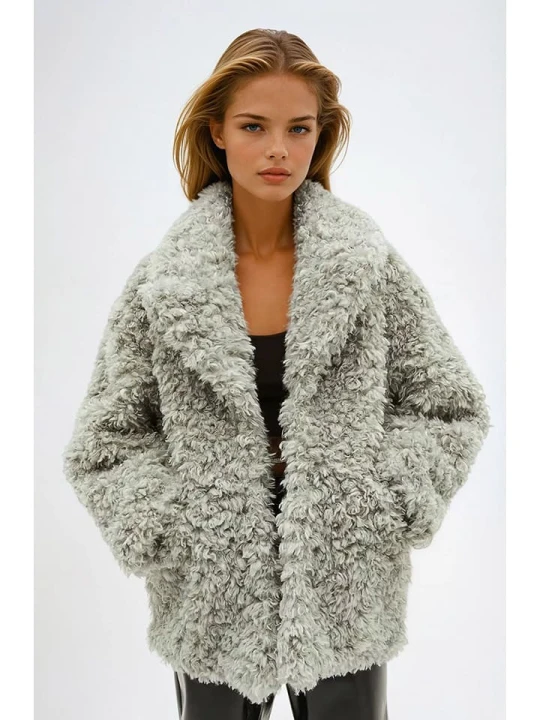 Zdjęcie produktu Monki Kurtka pluszowa w kolorze khaki rozmiar: S
