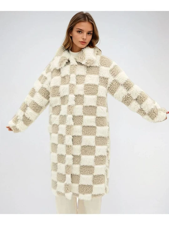 Zdjęcie produktu Monki Płaszcz pluszowy w kolorze beżowo-kremowym rozmiar: S