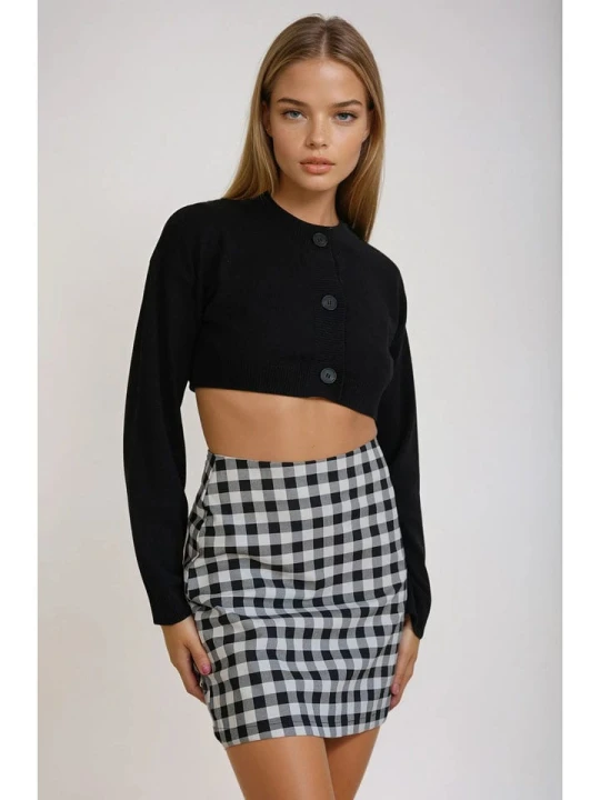 Zdjęcie produktu Monki Spódnica w kolorze czarno-białym rozmiar: 38