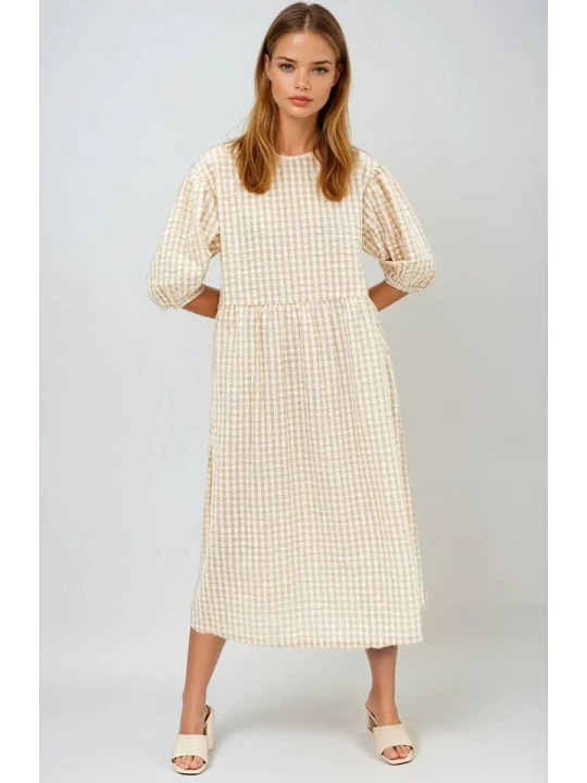 Zdjęcie produktu Monki Sukienka w kolorze beżowo-białym rozmiar: XS
