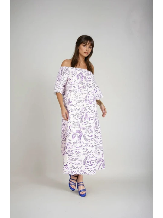 Zdjęcie produktu Monki Sukienka w kolorze biało-fioletowym rozmiar: XS