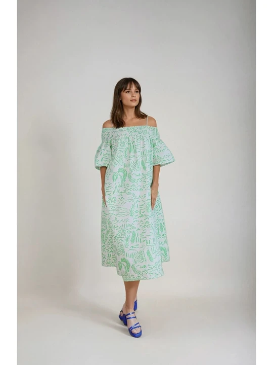 Zdjęcie produktu Monki Sukienka w kolorze biało-zielonym rozmiar: L