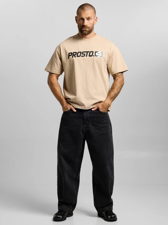 Zdjęcie produktu Mono Sport t-shirt boxy męski beżowy PROSTO.