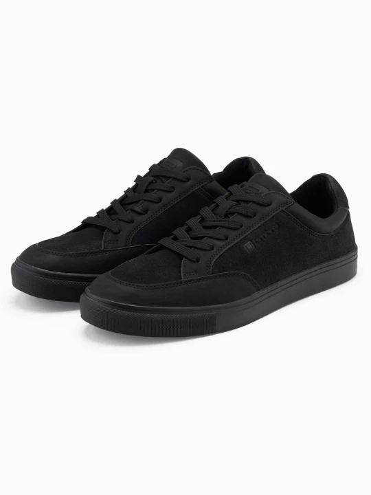 Zdjęcie produktu Monochromatyczne męskie buty w stylu streetwearowym – czarne V3 - Rozmiar: 40 Ombre Clothing