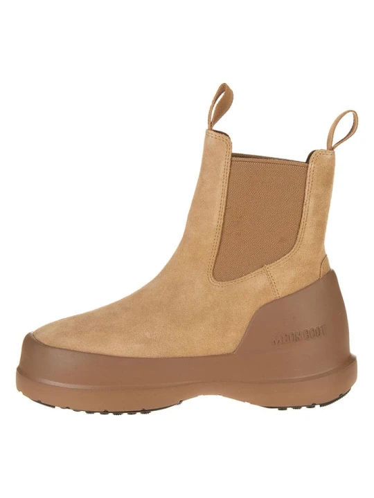 Zdjęcie produktu Moon Boot Skórzane botki "Luna Chelsea Suede" w kolorze jasnobrązowym rozmiar: 40