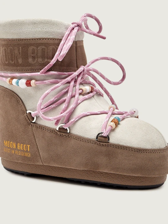 Zdjęcie produktu Moon Boot Śniegowce ICON LOW SUEDE BEADS | Moon Boot x Guest in Residence | zamsz beżowy