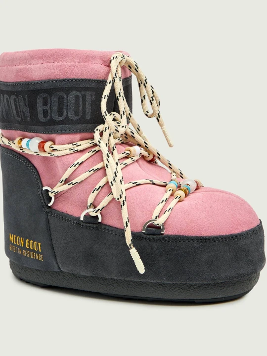 Zdjęcie produktu Moon Boot Śniegowce ICON LOW SUEDE BEADS | Moon Boot X Guest in Residence | zamsz różowy
