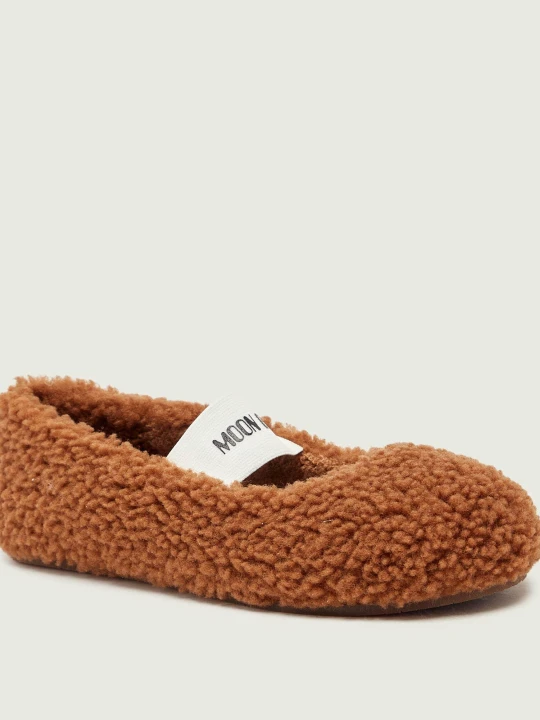 Zdjęcie produktu Moon Boot Wełniane baleriny Mary Jane | shearling koniakowy