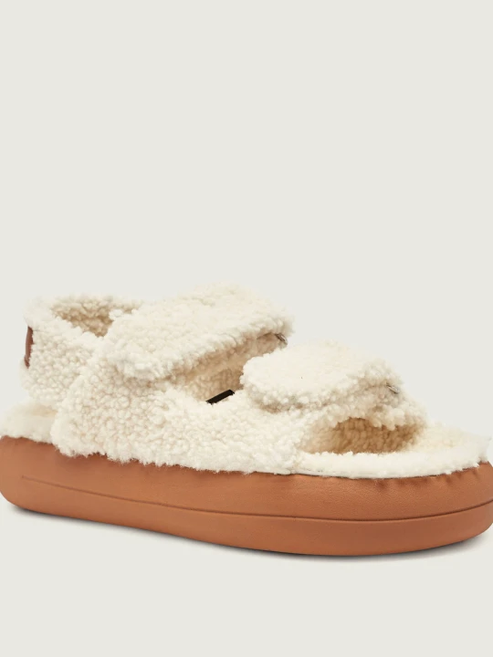 Zdjęcie produktu Moon Boot Wełniane sandały | shearling ecru