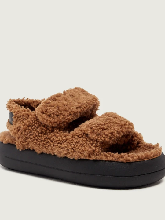 Zdjęcie produktu Moon Boot Wełniane sandały | shearling brązowy