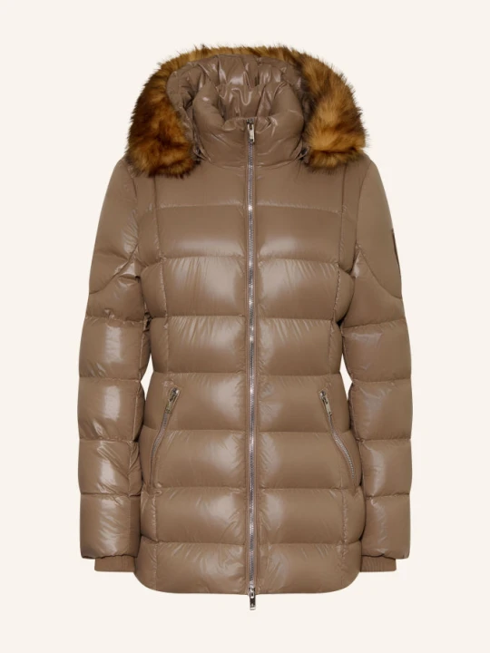 Zdjęcie produktu Moose Knuckles Kurtka Puchowa Celestia Z Sztucznym Futerkiem I Odpinanym Kapturem beige