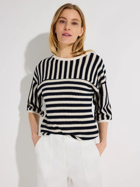 Zdjęcie produktu More & More Bluza Kobiety Bawełna niebieski | beżowy