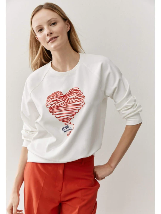Zdjęcie produktu More & More Bluza w kolorze biało-czerwonym rozmiar: 42