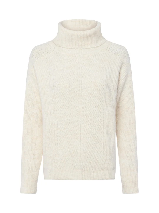 Zdjęcie produktu More & More sweter z golfem Kobiety Sztuczne włókno beżowy | biały