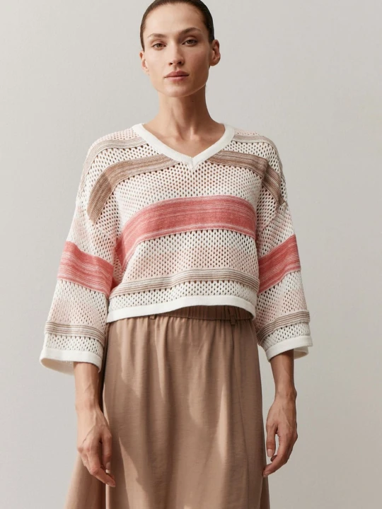 Zdjęcie produktu More & More Sweter z dzianiny Kobiety Sztuczne włókno różowy