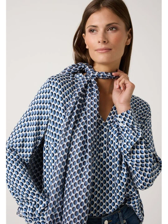 Zdjęcie produktu More & More Szal w kolorze granatowo-kremowym - 180 x 70 cm rozmiar: onesize
