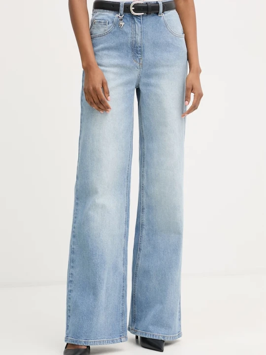 Zdjęcie produktu Morgan jeansy wide leg damskie niebieski