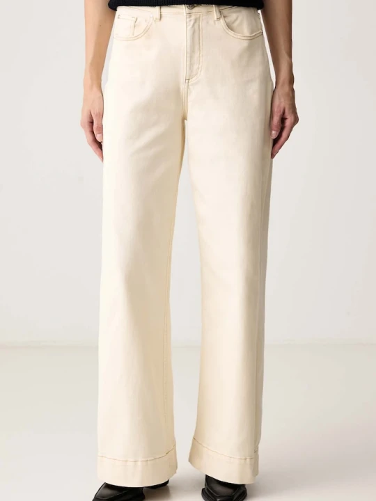 Zdjęcie produktu Morgan jeansy wide leg damskie beżowy