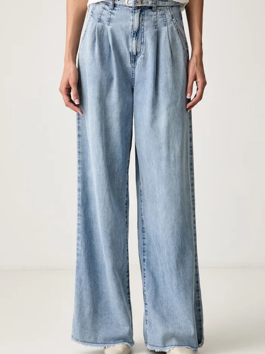 Zdjęcie produktu Morgan jeansy wide leg damskie niebieski