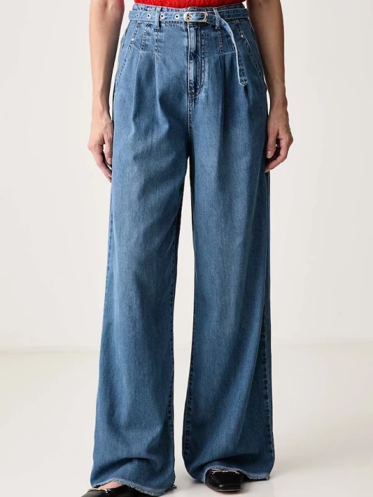 Zdjęcie produktu Morgan jeansy wide leg damskie niebieski