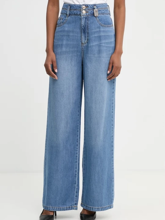 Zdjęcie produktu Morgan jeansy wide leg damskie PILOFI niebieski