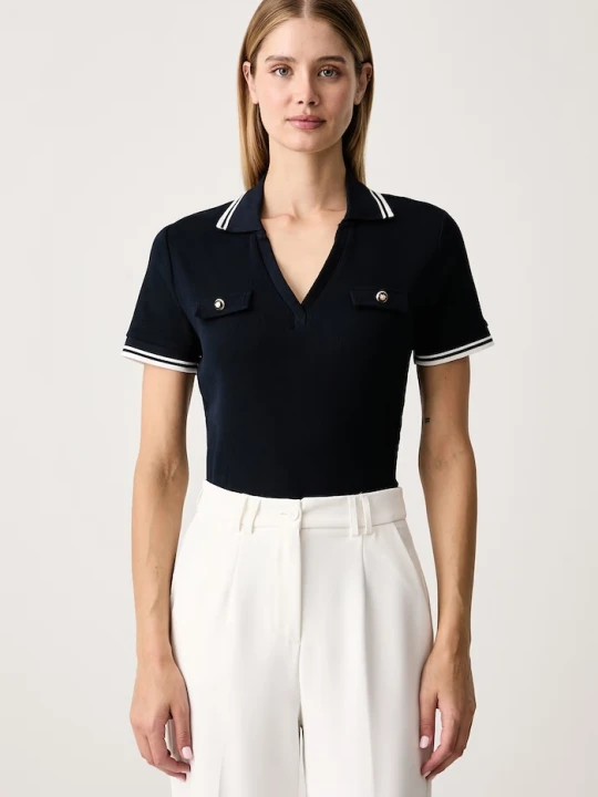 Zdjęcie produktu Morgan polo damskie bawełniane z elastanem granatowy