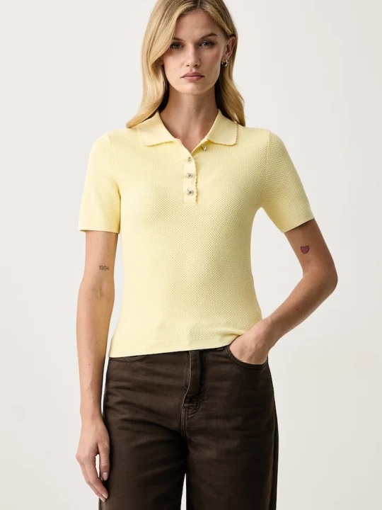 Zdjęcie produktu Morgan polo swetrowe damskie z wiskozą żółty