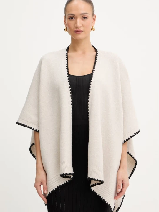 Zdjęcie produktu Morgan poncho z domieszką wełny beżowy