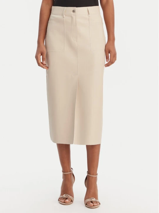 Zdjęcie produktu Morgan Spódnica z imitacji skóry 261-JILFIT Beżowy Slim Fit