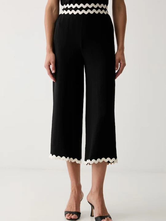 Zdjęcie produktu Morgan spodnie culottes damskie z wiskozą POPA czarny