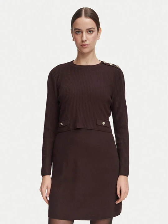 Zdjęcie produktu Morgan Sukienka dzianinowa 252-RMILOW Brązowy ciemny Slim Fit