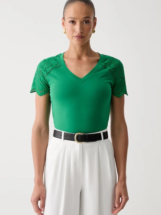 Zdjęcie produktu Morgan T-shirt damski bawełniany zielony