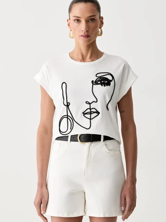 Zdjęcie produktu Morgan T-shirt damski bawełniany DJOJO biały
