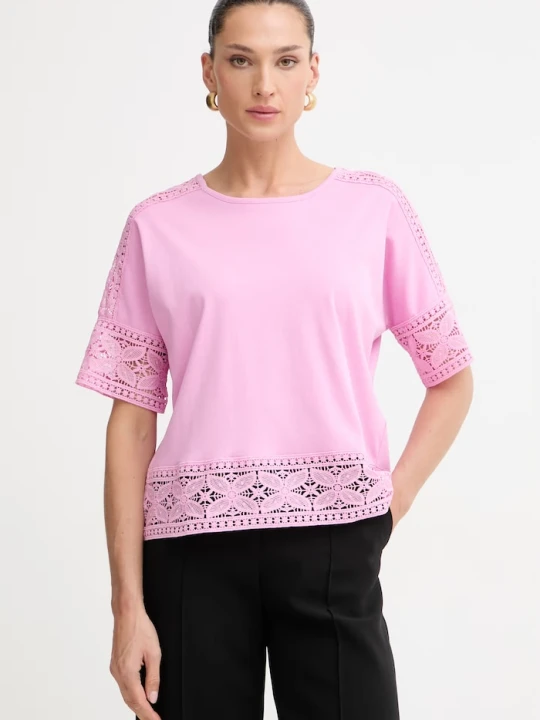 Zdjęcie produktu Morgan T-shirt damski bawełniany DTAL różowy
