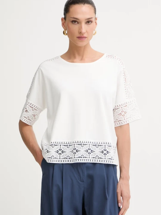 Zdjęcie produktu Morgan T-shirt damski bawełniany DTAL biały