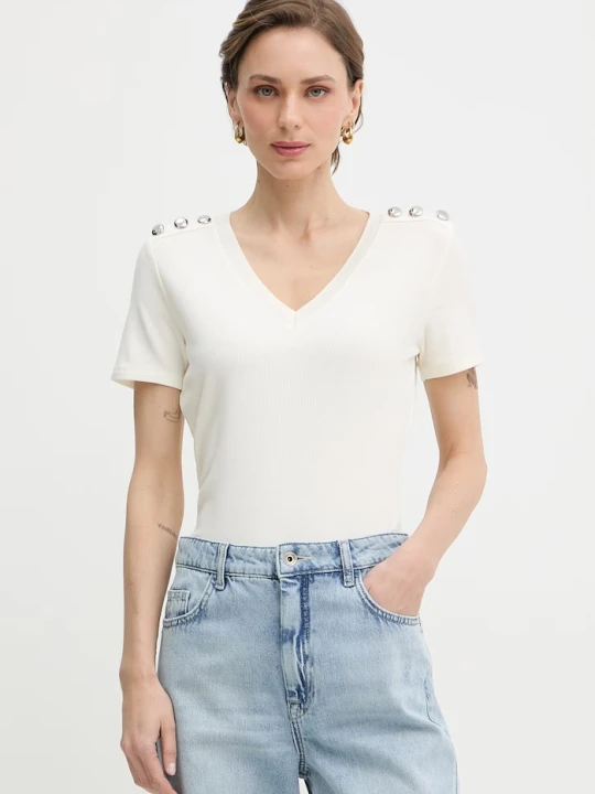 Zdjęcie produktu Morgan T-shirt damski DOMANI beżowy