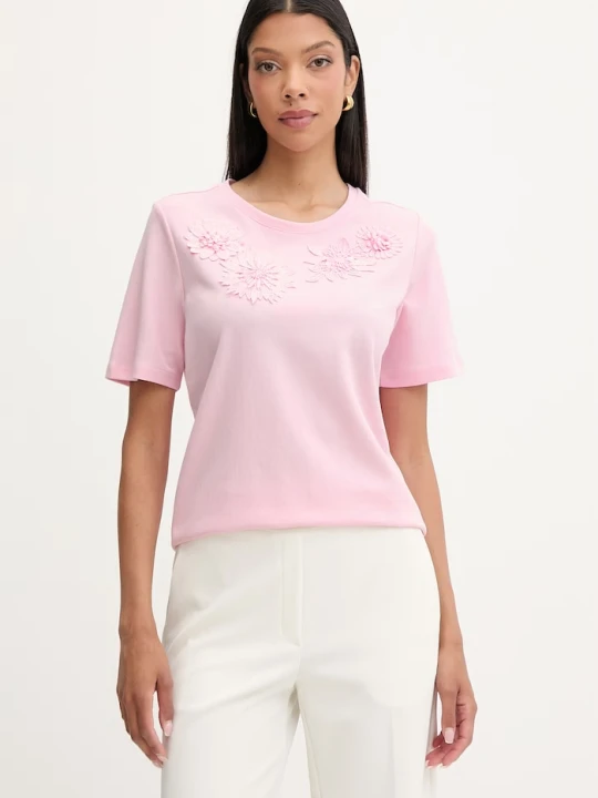 Zdjęcie produktu Morgan T-shirt damski z bawełną różowy