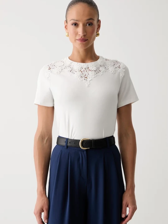 Zdjęcie produktu Morgan T-shirt damski z bawełną DOUCE biały