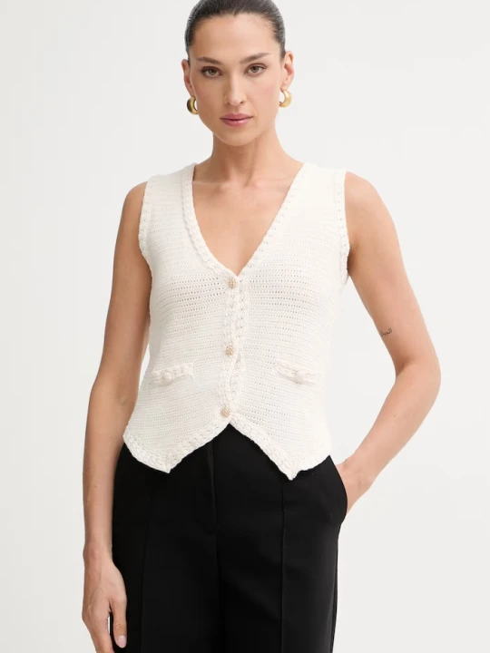 Zdjęcie produktu Morgan top damski bawełniany MGILET beżowy