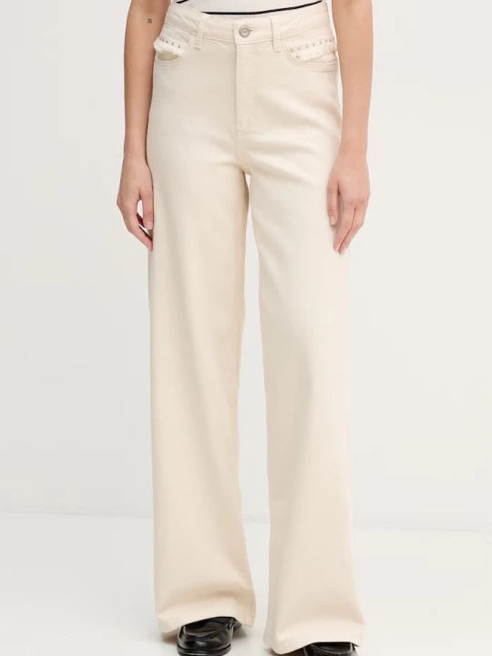 Zdjęcie produktu Mos Mosh jeansy wide leg damskie Colette beżowy