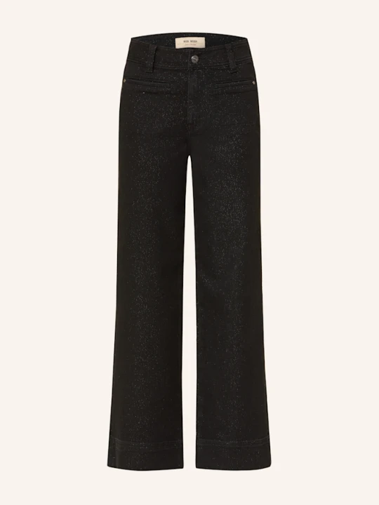 Zdjęcie produktu Mos Mosh Jeansy Wide Leg Mmsoey Shimmer Z Błyszczącą Przędzą schwarz 801 BLACK