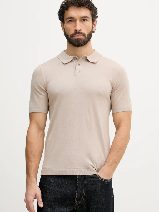 Zdjęcie produktu Mos Mosh polo męskie wełniane Adam beżowy