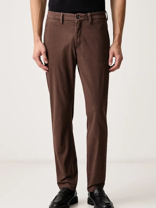 Zdjęcie produktu Mos Mosh spodnie chinos męskie z bawełną Hunt brązowy
