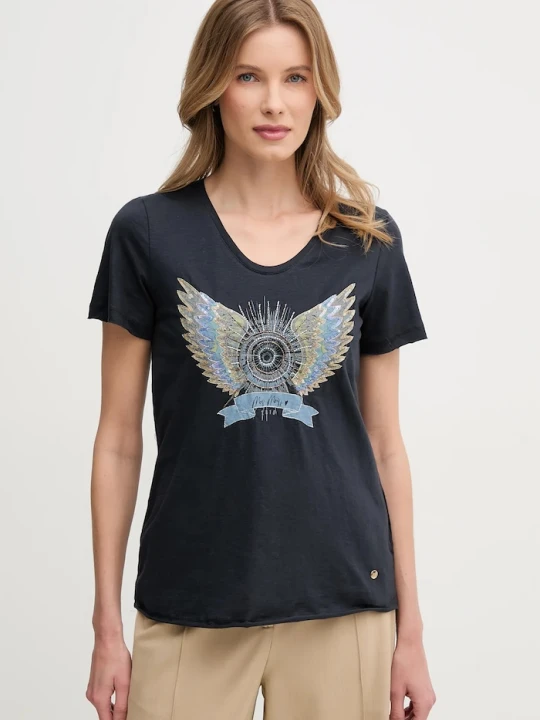 Zdjęcie produktu Mos Mosh t-shirt bawełniany granatowy