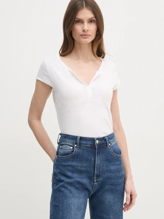 Zdjęcie produktu Mos Mosh t-shirt lniany biały